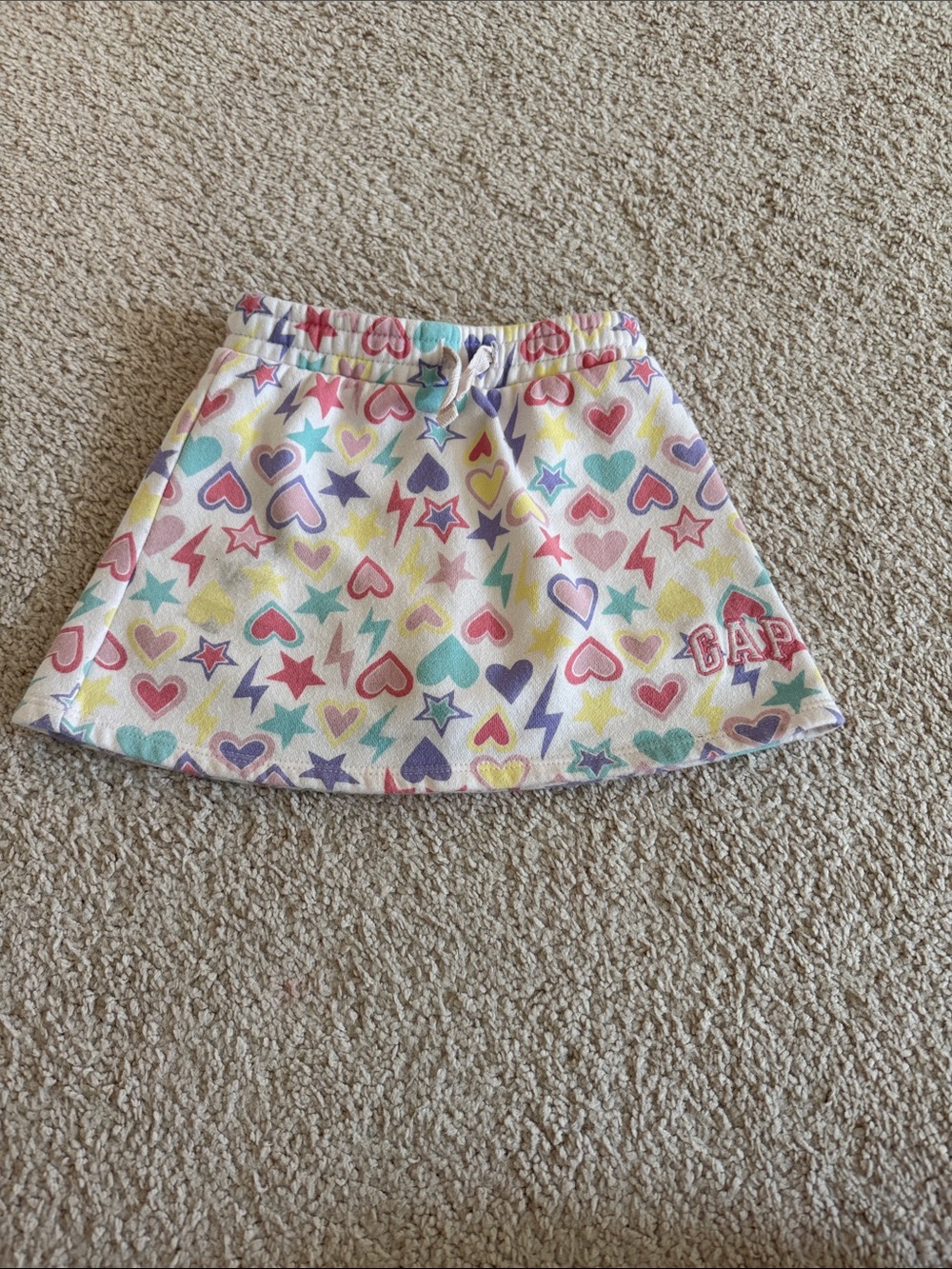 GAP Girls' Rainbow Heart, Star & Lightning Skort - Pastel Multi